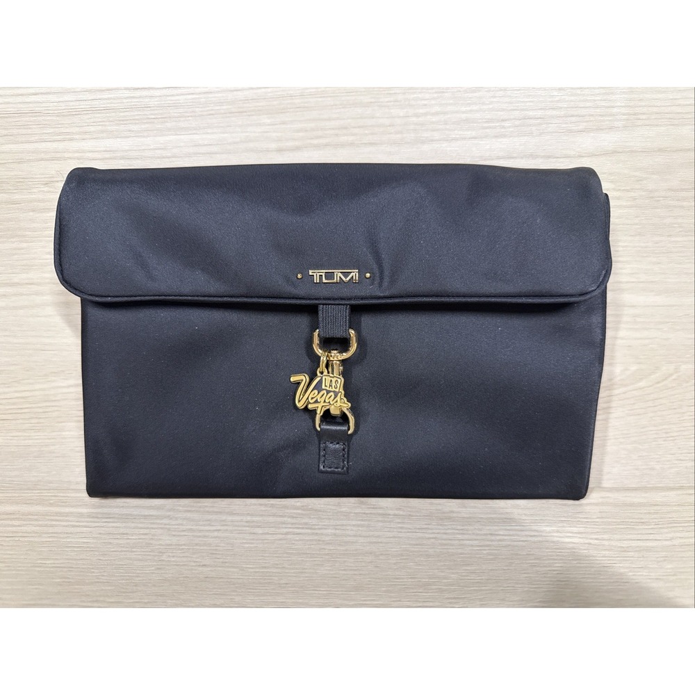 NWOT‎ TUMI Black Travel Roll Up Jewelry Organizer  Retails $150 W/ Vegas Charm